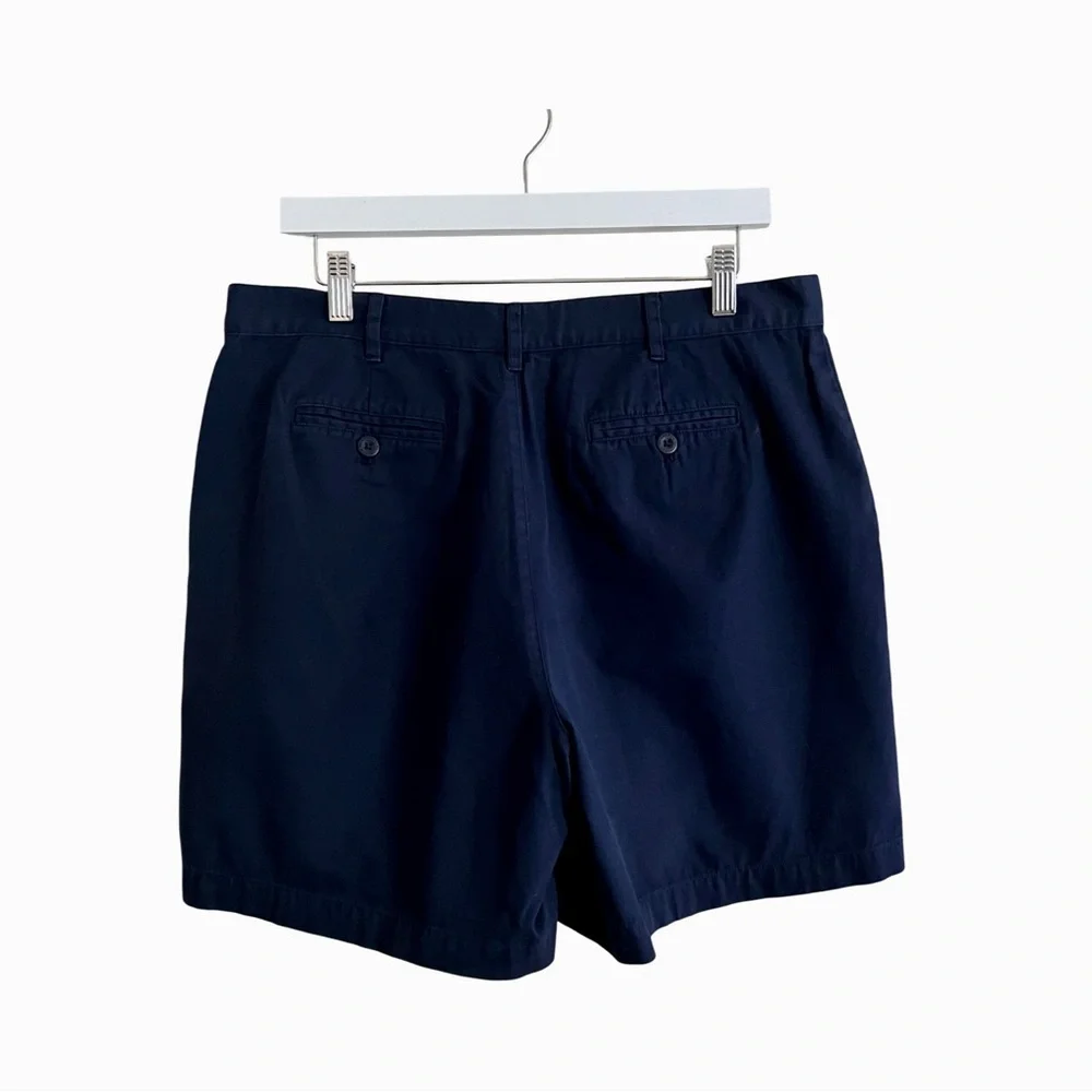 Lauren Ralph Lauren Women’s Navy Blue Shorts 100% Cotton Flat Front Size 14 - Picture 3 of 4